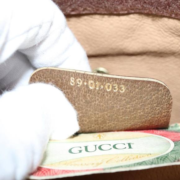 GUCCI GG Supreme Web Sherry Line Clutch Bag PVC Beige Red 89 01 033 Auth yk12556 - Picture 12 of 16